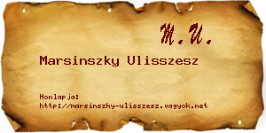 Marsinszky Ulisszesz névjegykártya